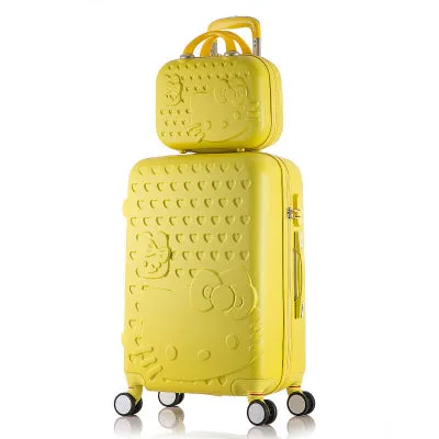14 20 Inch Hello Kitty Suitcase,Spinner Rolling Luggage,Suitcases On Wheels,Trolley Luggage
