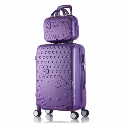 14 20 Inch Hello Kitty Suitcase,Spinner Rolling Luggage,Suitcases On Wheels,Trolley Luggage