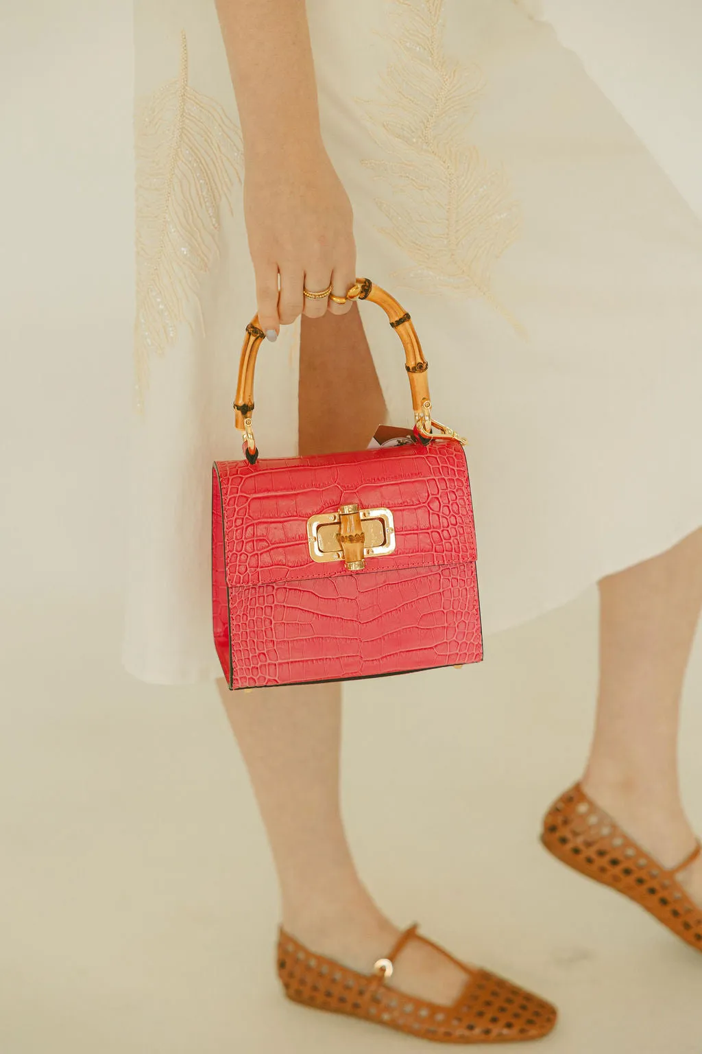 Antonella Small Croco Handbag