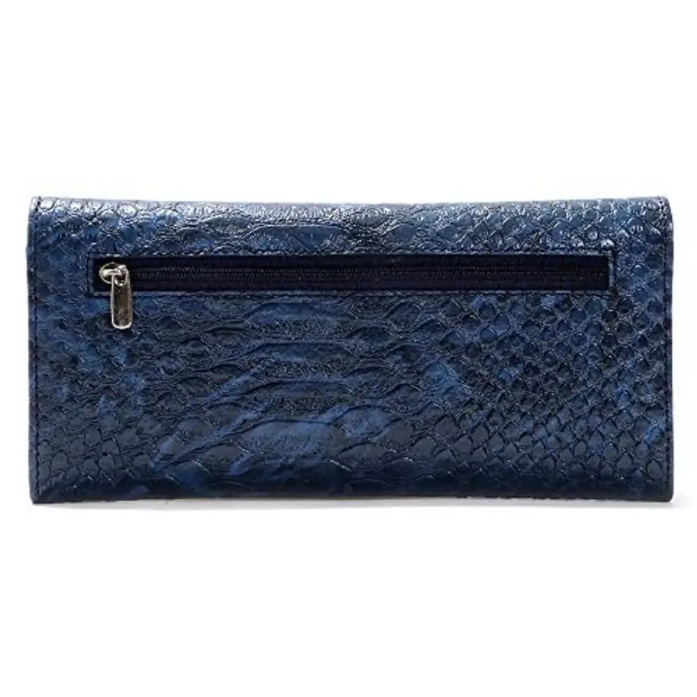 Bagneeds Crok with Pu Leather Fabric Clutch Cash/Card Holder for Women/Girls (Blue)