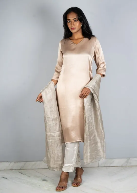 Beige Modal Silk Dress