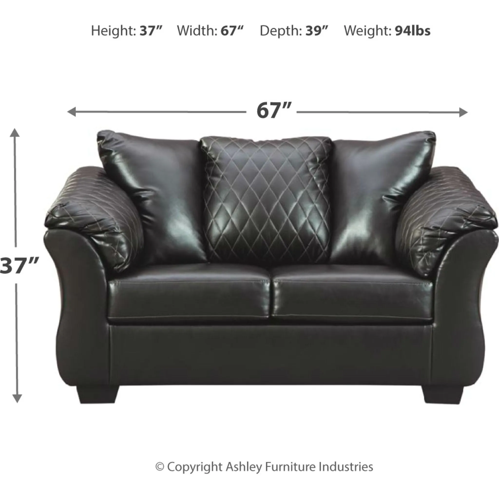 Betrillo Loveseat - Black