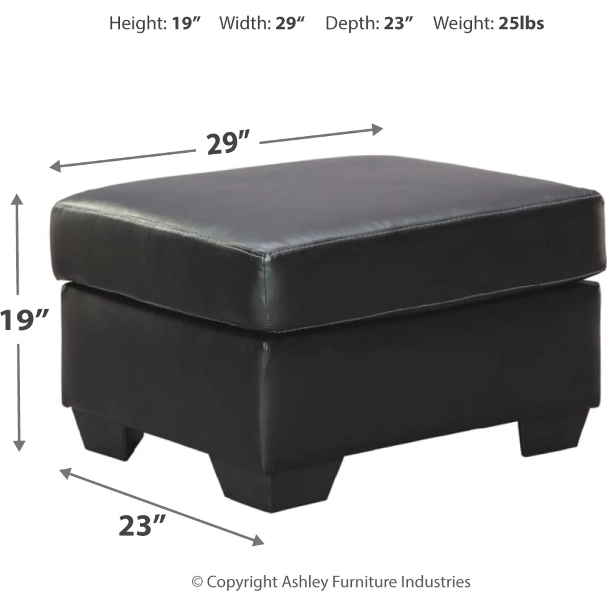 Betrillo Ottoman - Black