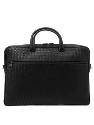 Bottega Veneta Intrecciato Weave Zipped Briefcase