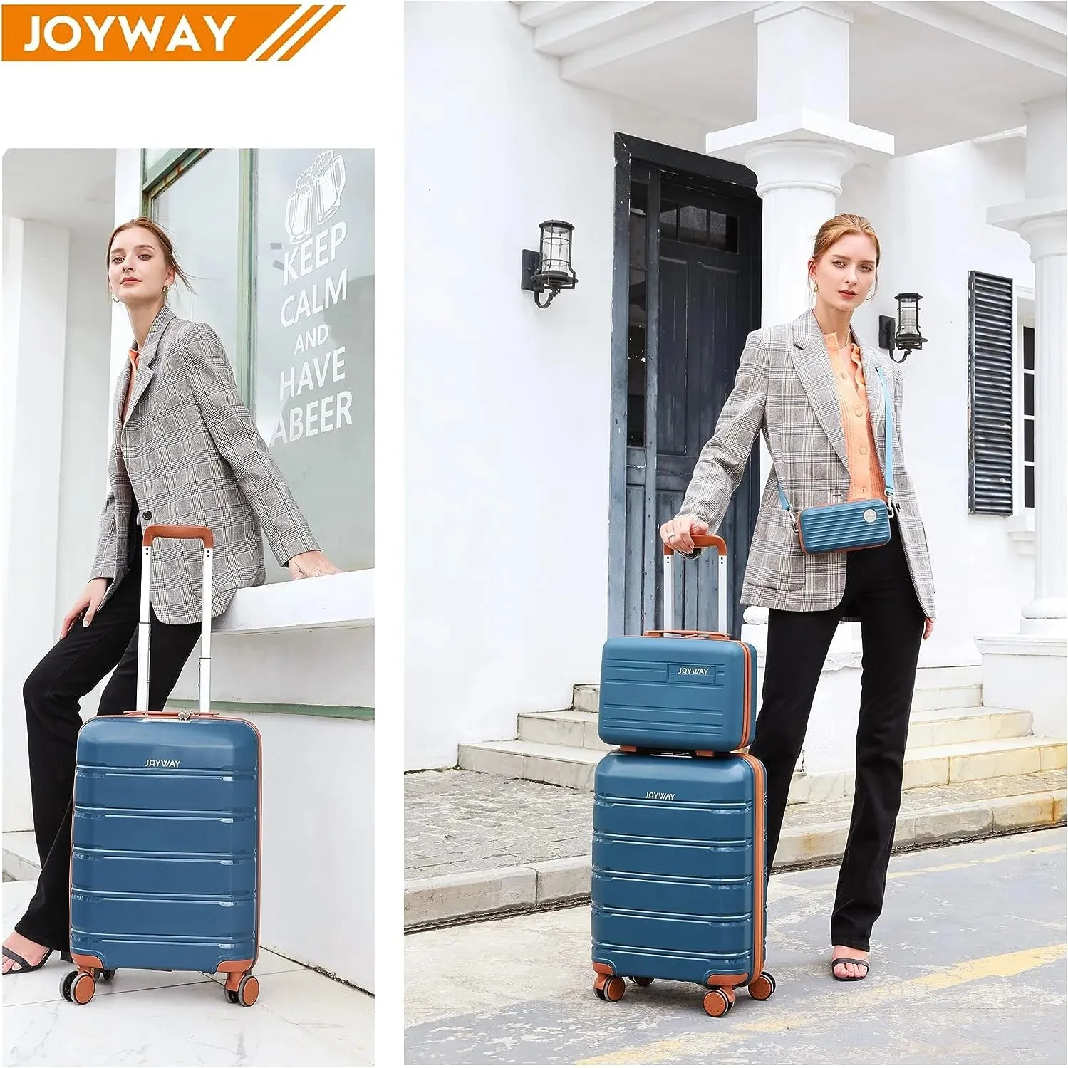 Carry-On Luggage 20" Lightweight Polypropylene Luggage, Hardshell Suitcase with Swivel Wheels