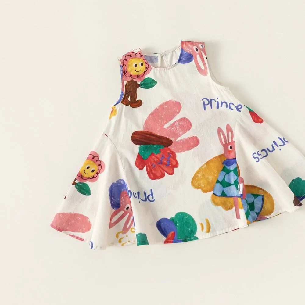 Colorful Doodle Sleeveless Dress