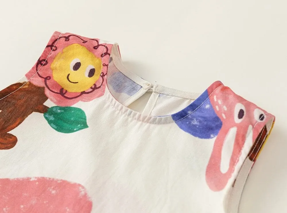 Colorful Doodle Sleeveless Dress