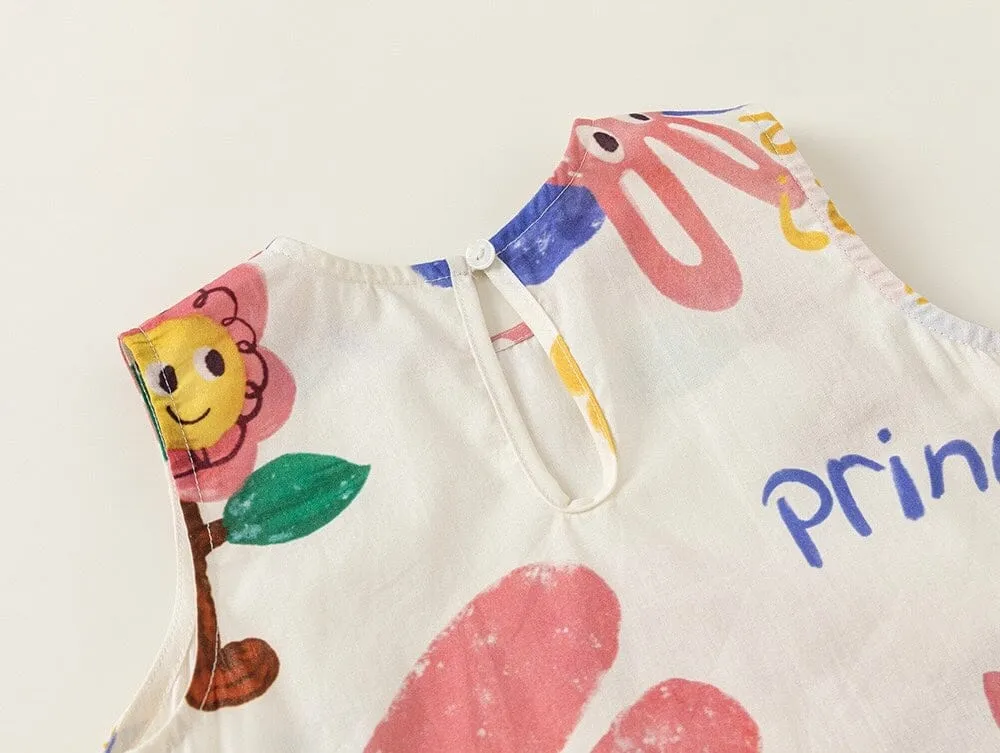 Colorful Doodle Sleeveless Dress