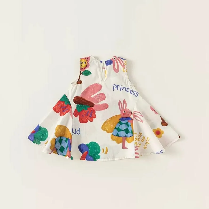 Colorful Doodle Sleeveless Dress