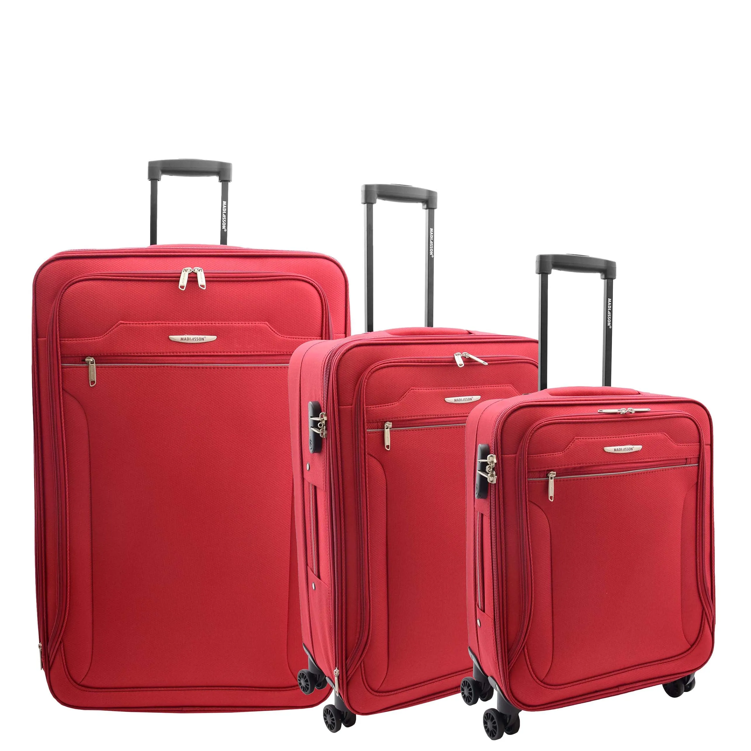 DR524 Expandable Lightweight Soft Luggage Suitcases With Four Wheels Red