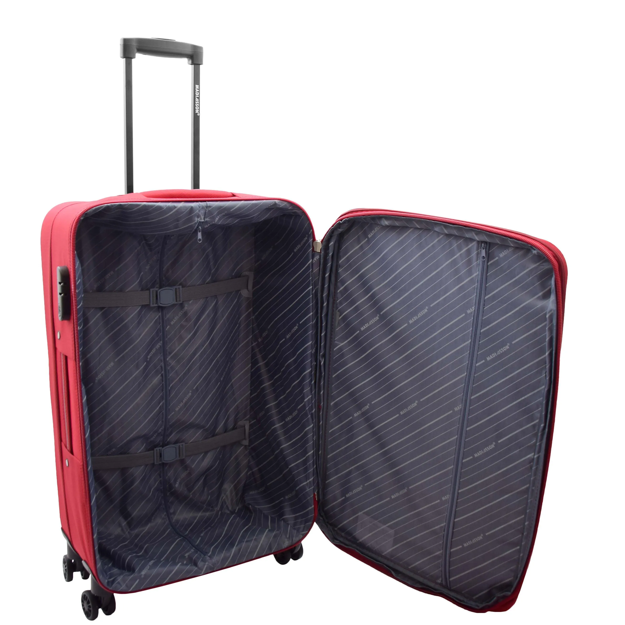 DR524 Expandable Lightweight Soft Luggage Suitcases With Four Wheels Red