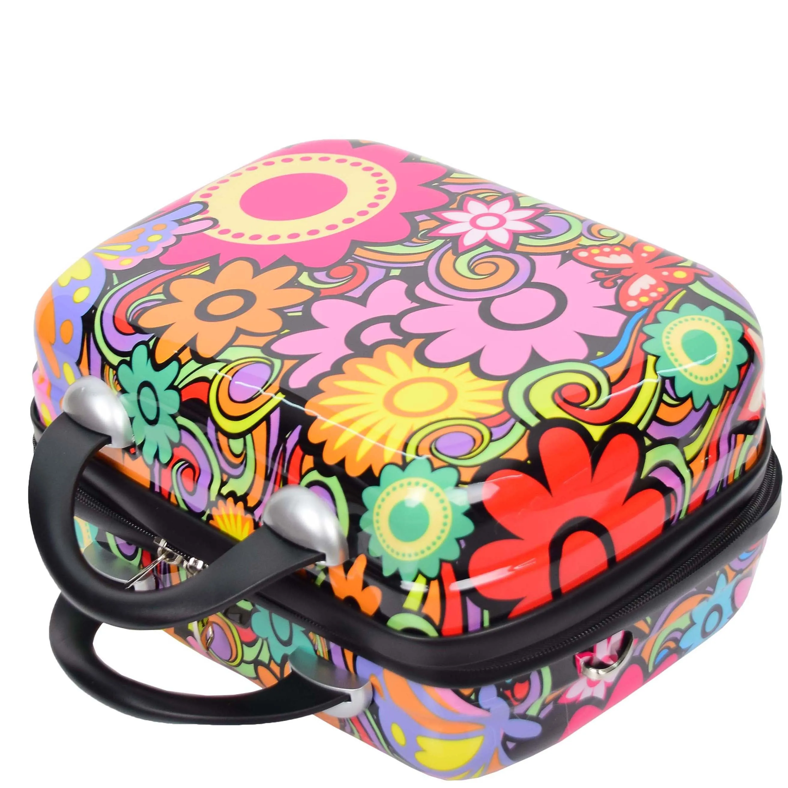 Four Wheel Suitcase Hard Shell Expandable Luggage Flower Print