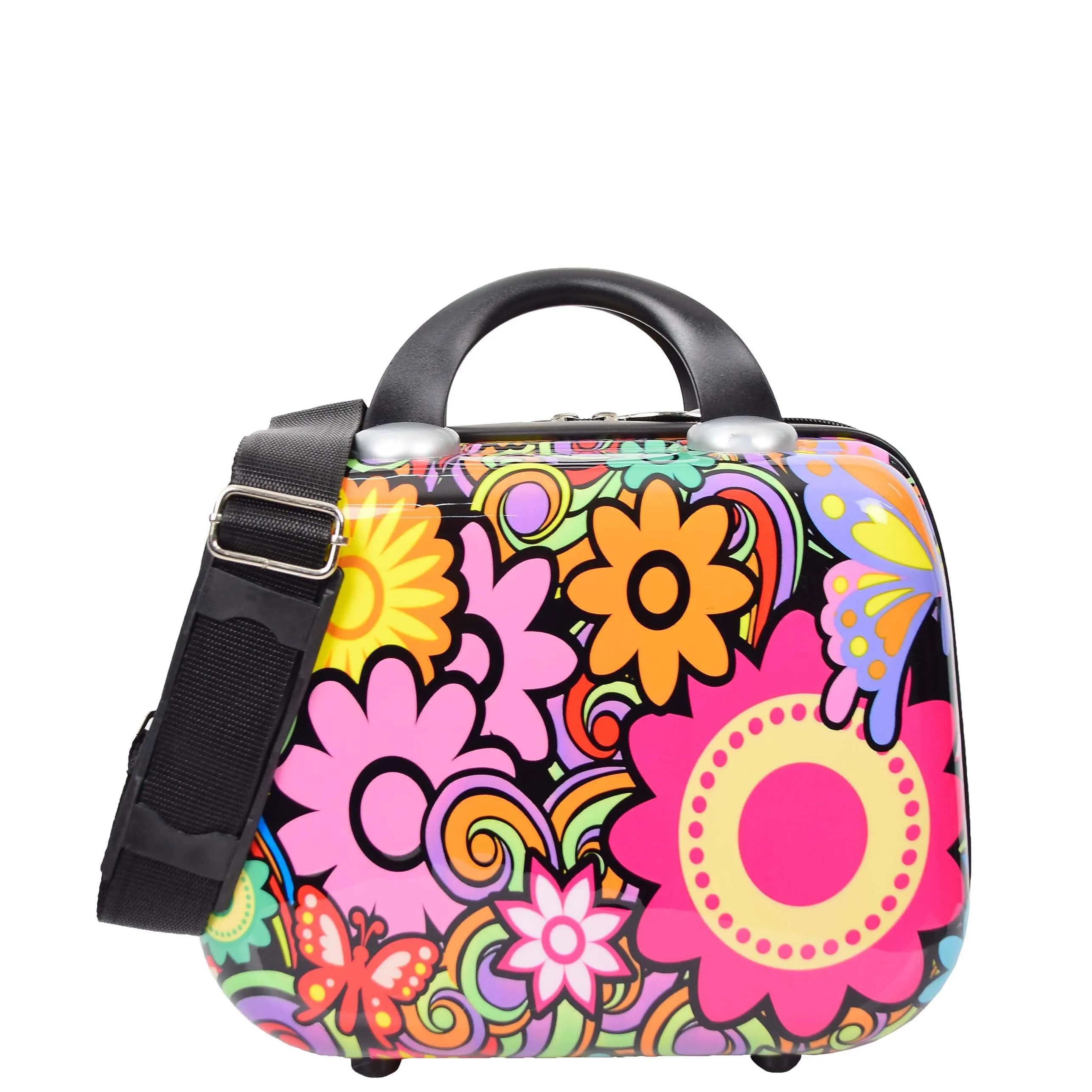 Four Wheel Suitcase Hard Shell Expandable Luggage Flower Print