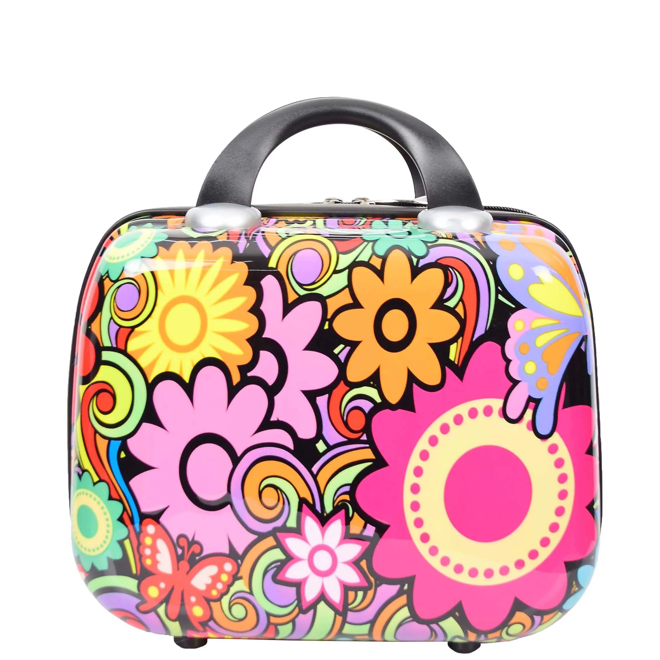 Four Wheel Suitcase Hard Shell Expandable Luggage Flower Print