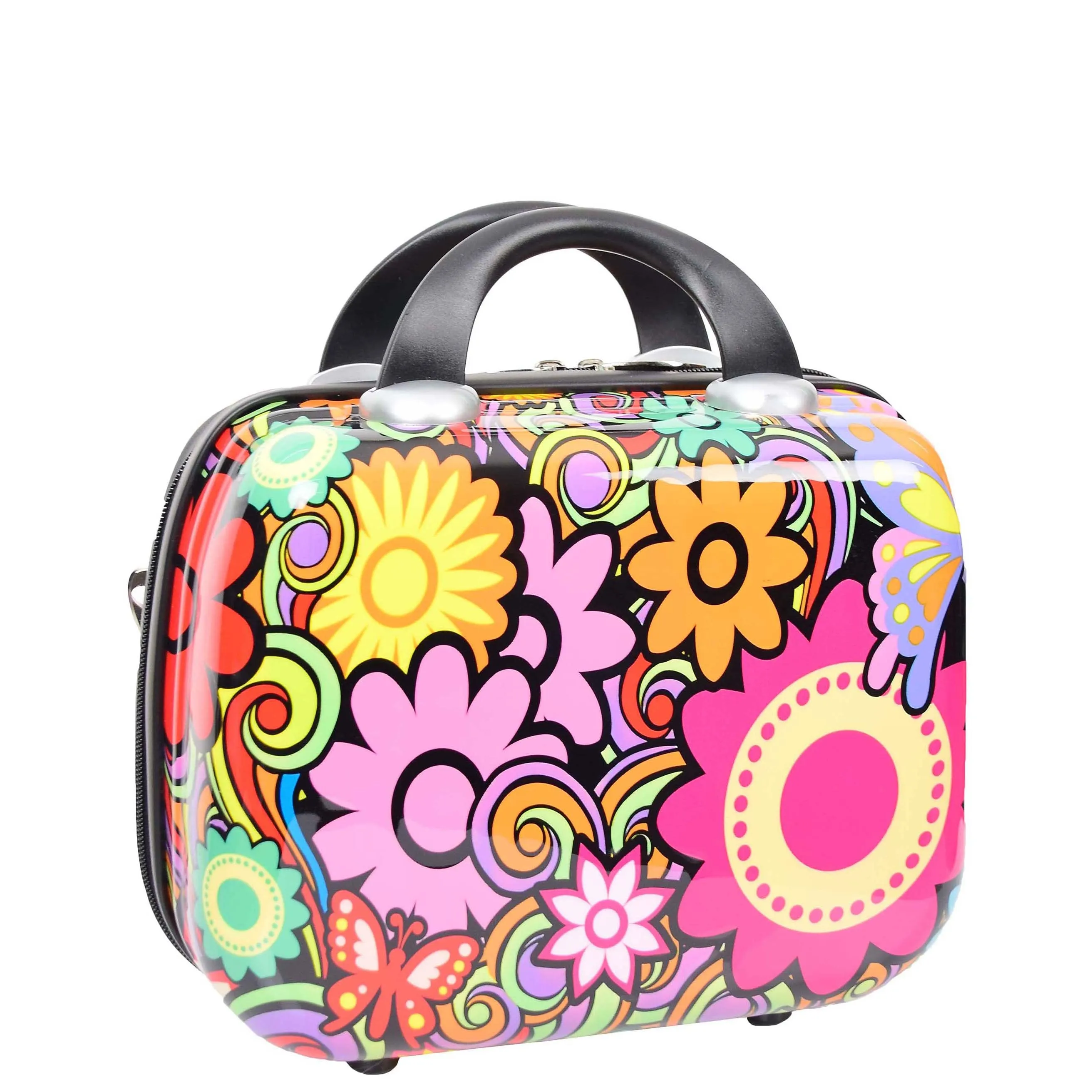Four Wheel Suitcase Hard Shell Expandable Luggage Flower Print