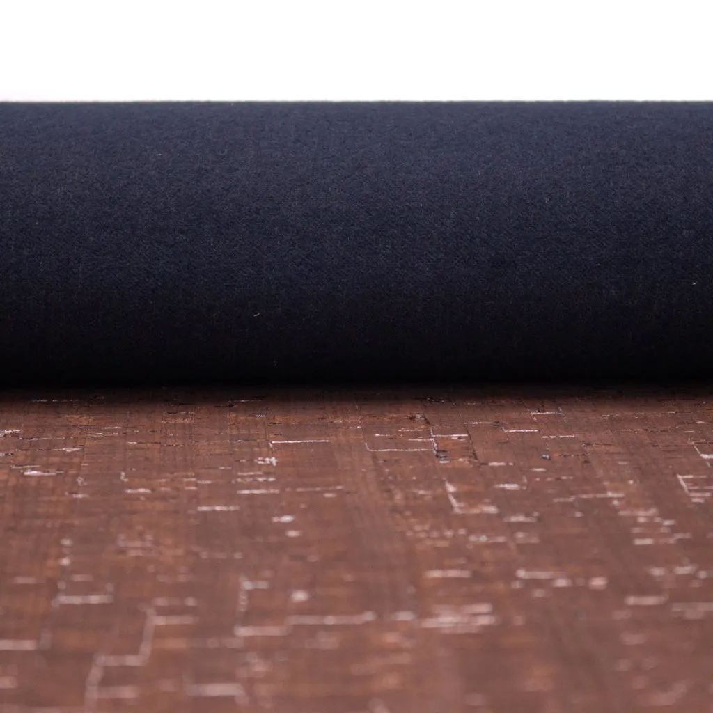 Glam Umber Brown with silver- cork textile sheet rustic COF-368