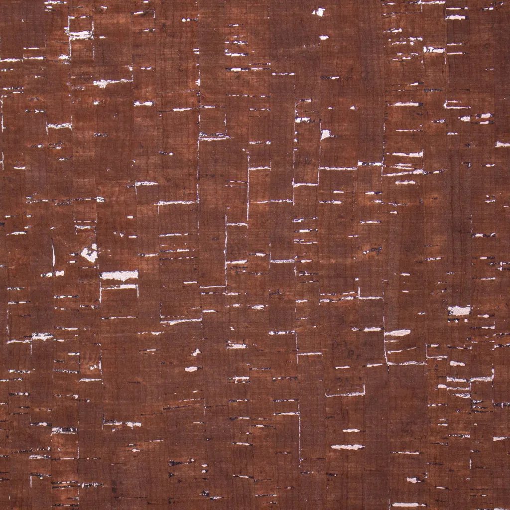 Glam Umber Brown with silver- cork textile sheet rustic COF-368
