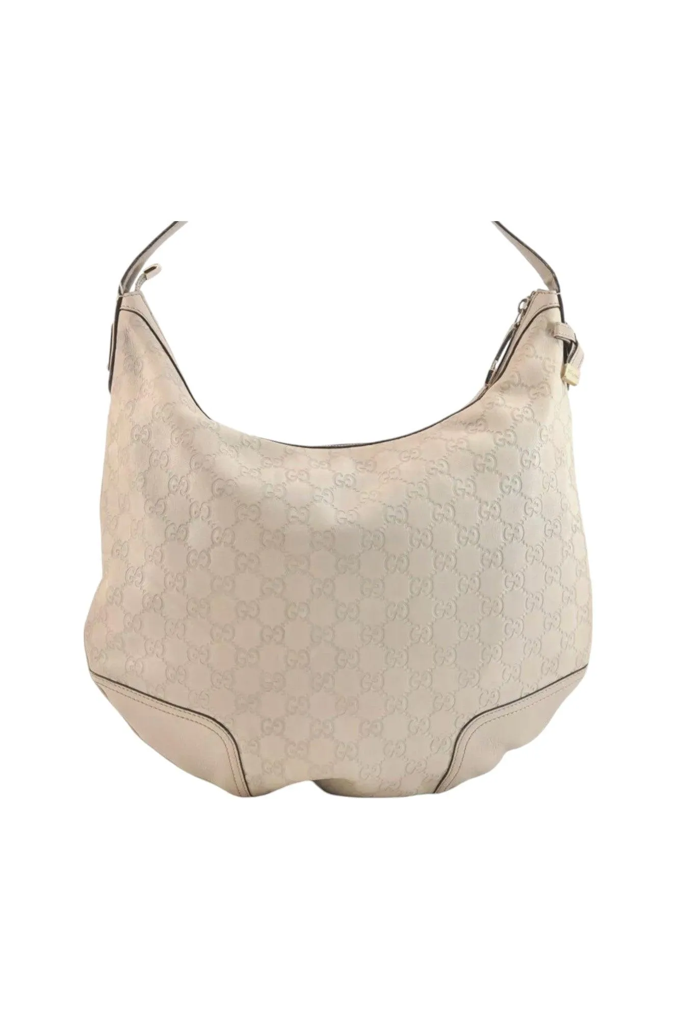 GUCCI Princy Guccissima GG Leather Shoulder Bag 162882 White 7406K