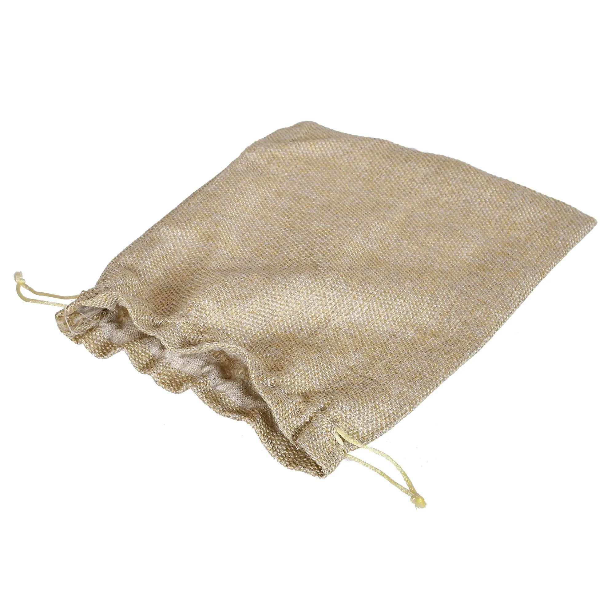 Kuber Industries Jute Potli Bags for Return Gifts with Drawstring|Pack of 2 (Gold)