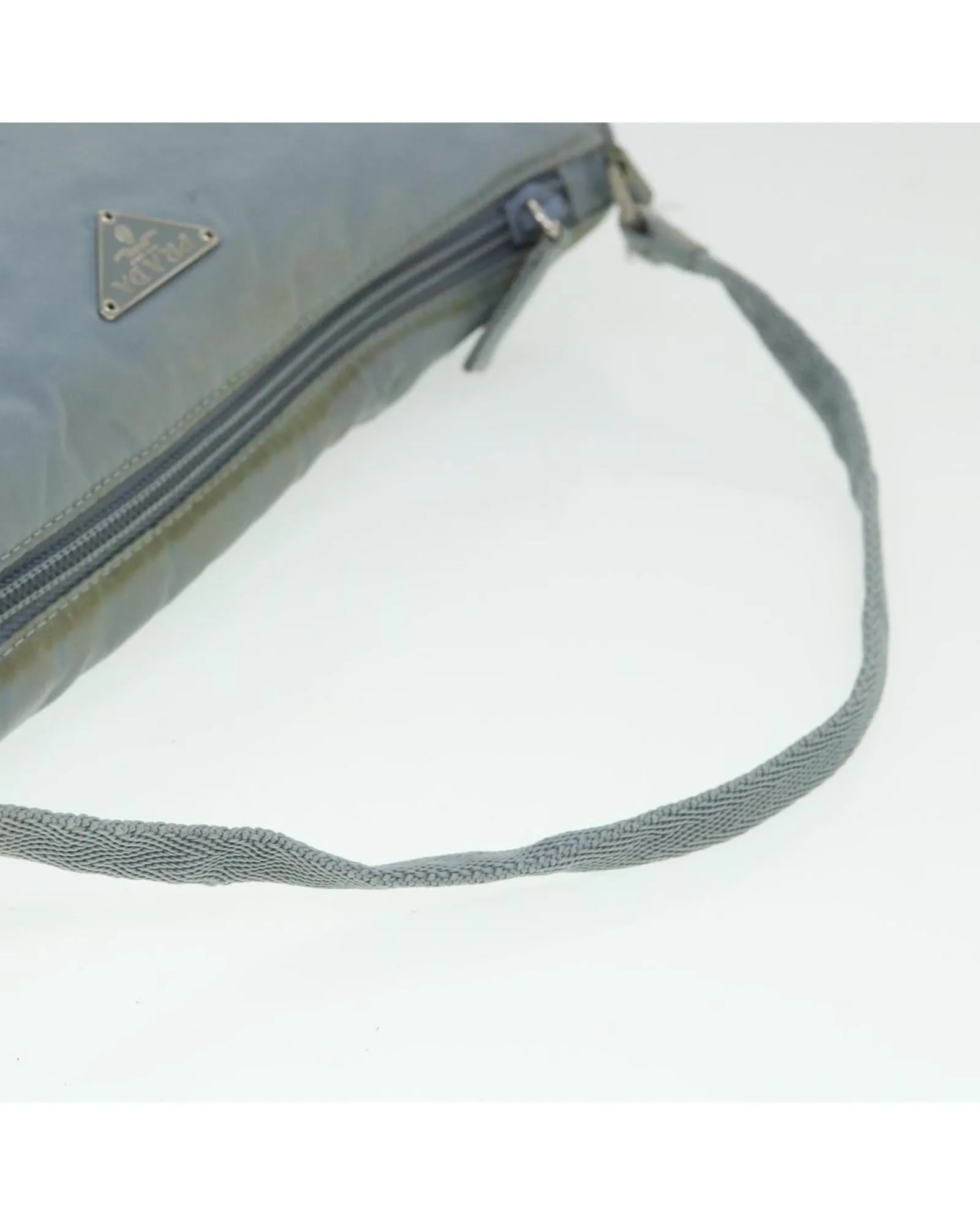 Light Blue Nylon Accessory Pouch