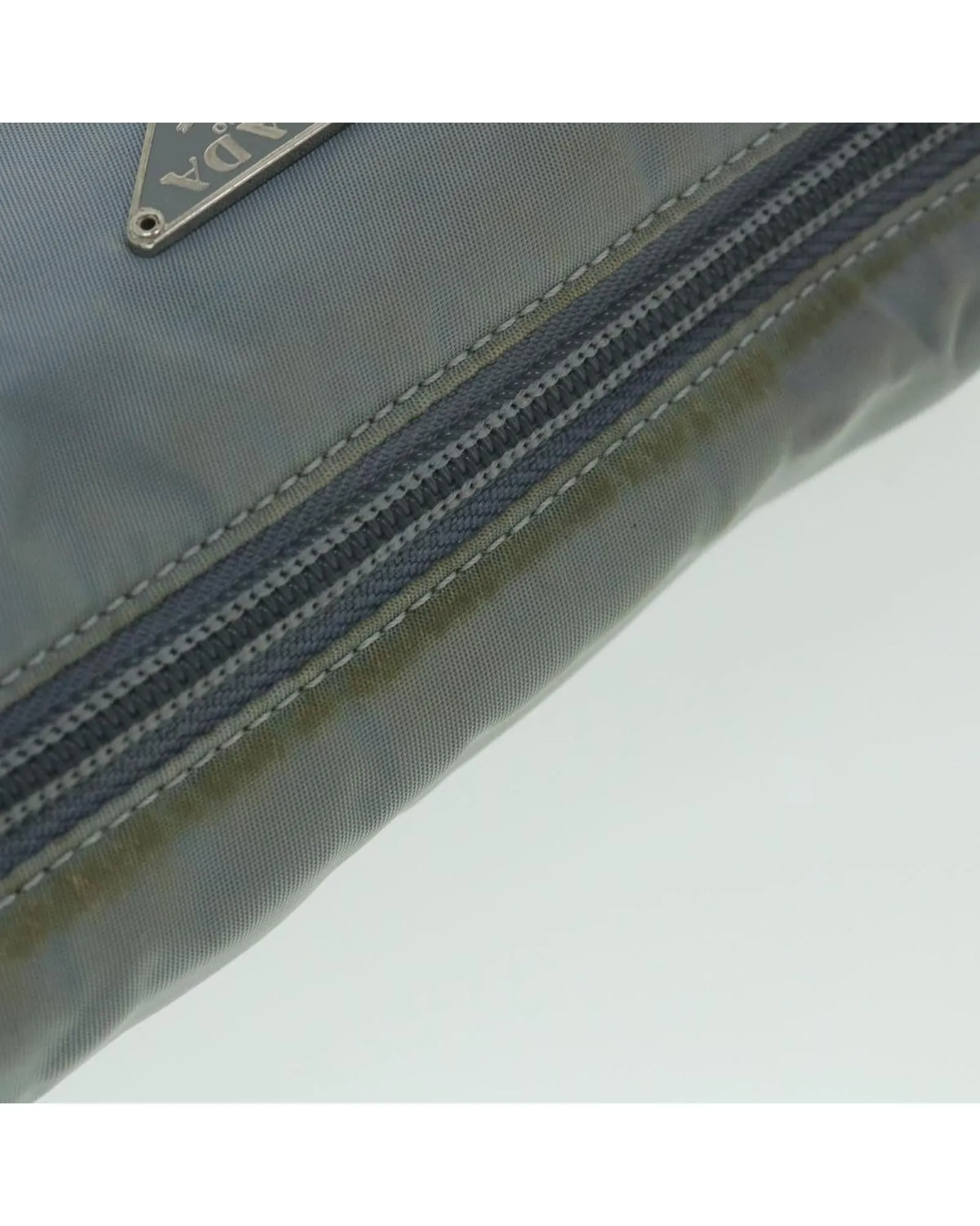 Light Blue Nylon Accessory Pouch