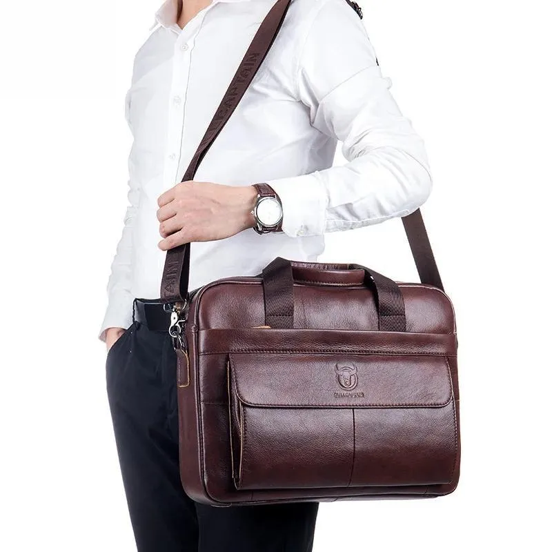 Men's Bag Genuine Leather Men Briefcase for Laptop 14 Messenger Men's Leather Bag