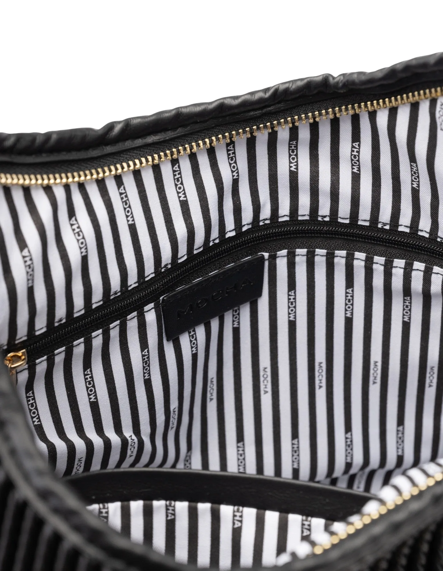 Mocha Serena Soft Shoulder Bag- Black