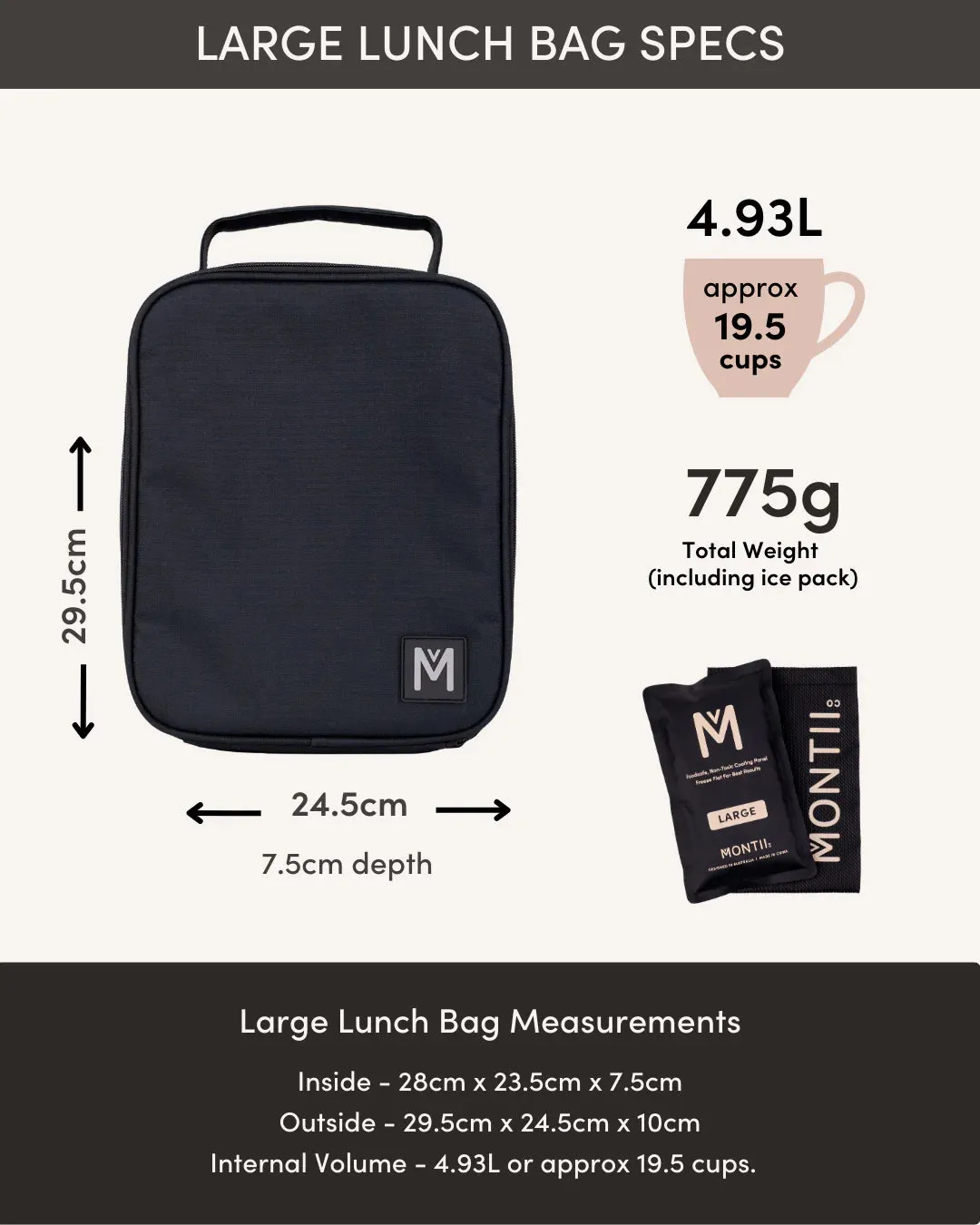 Montii Co - Insulated Lunch Bag Large - Dinosaur