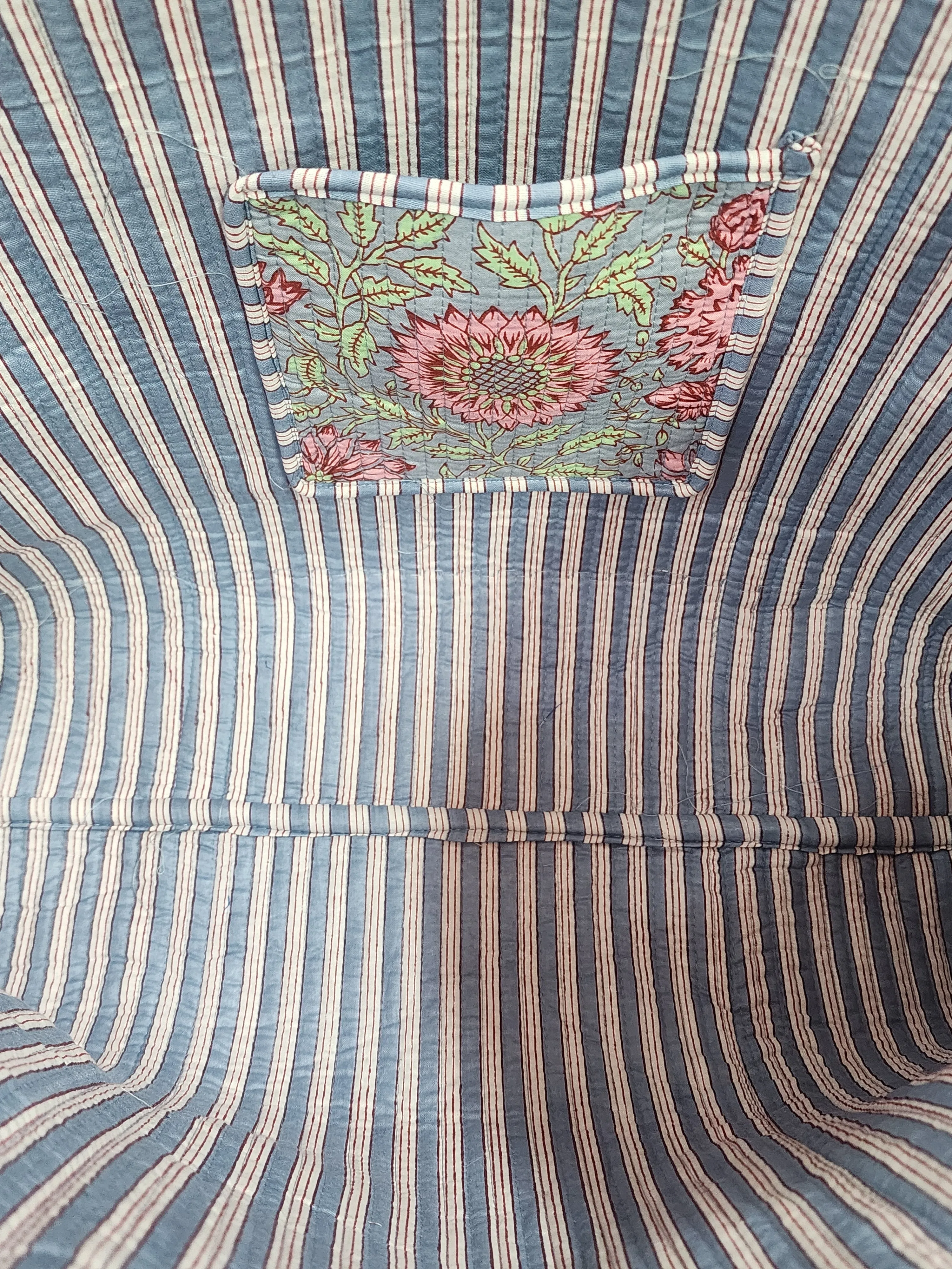 Multicolor Jute Handblock Printed Tote Bag Without Zip