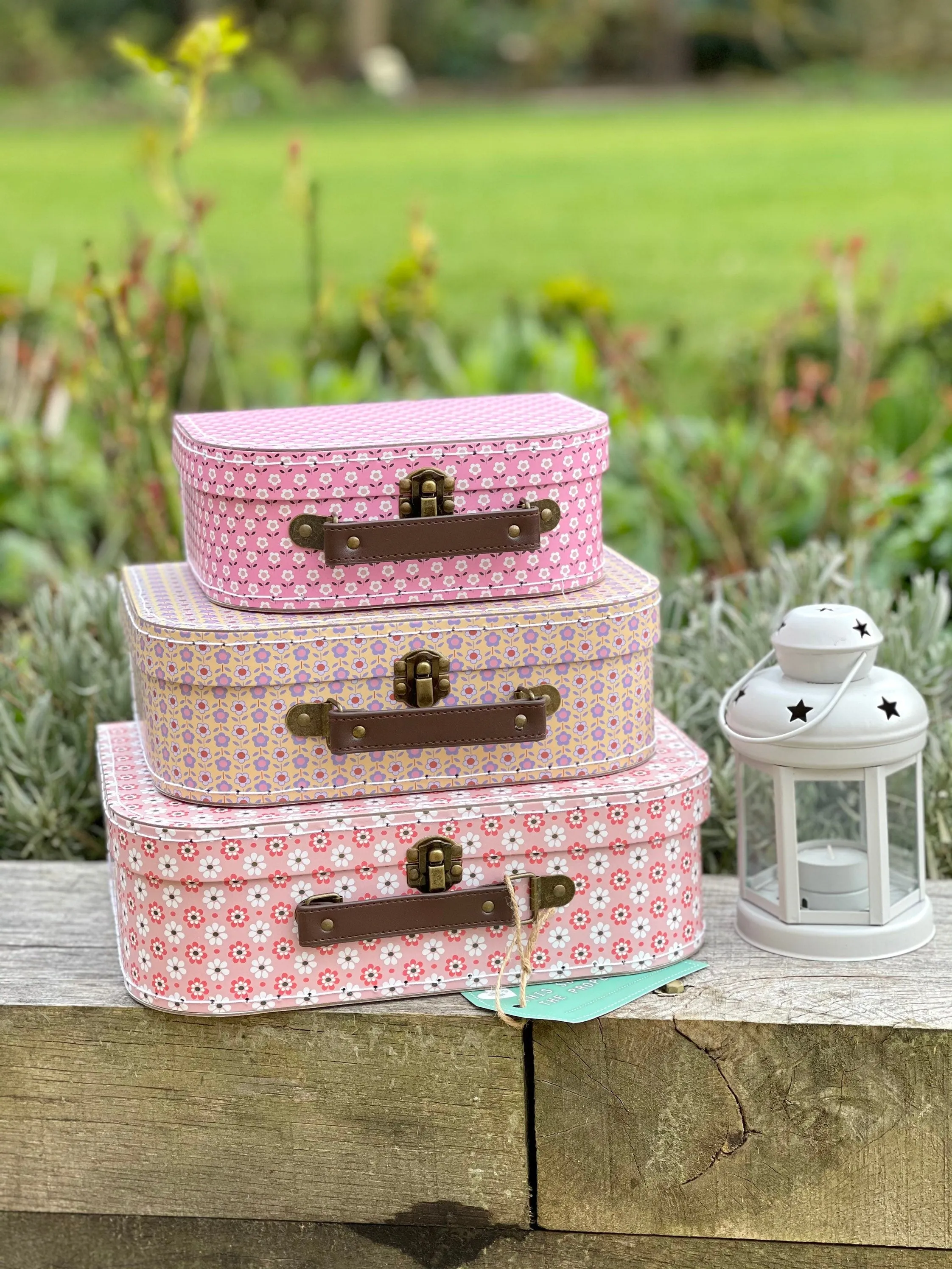 Spring Retro Suitcases - Set of 3