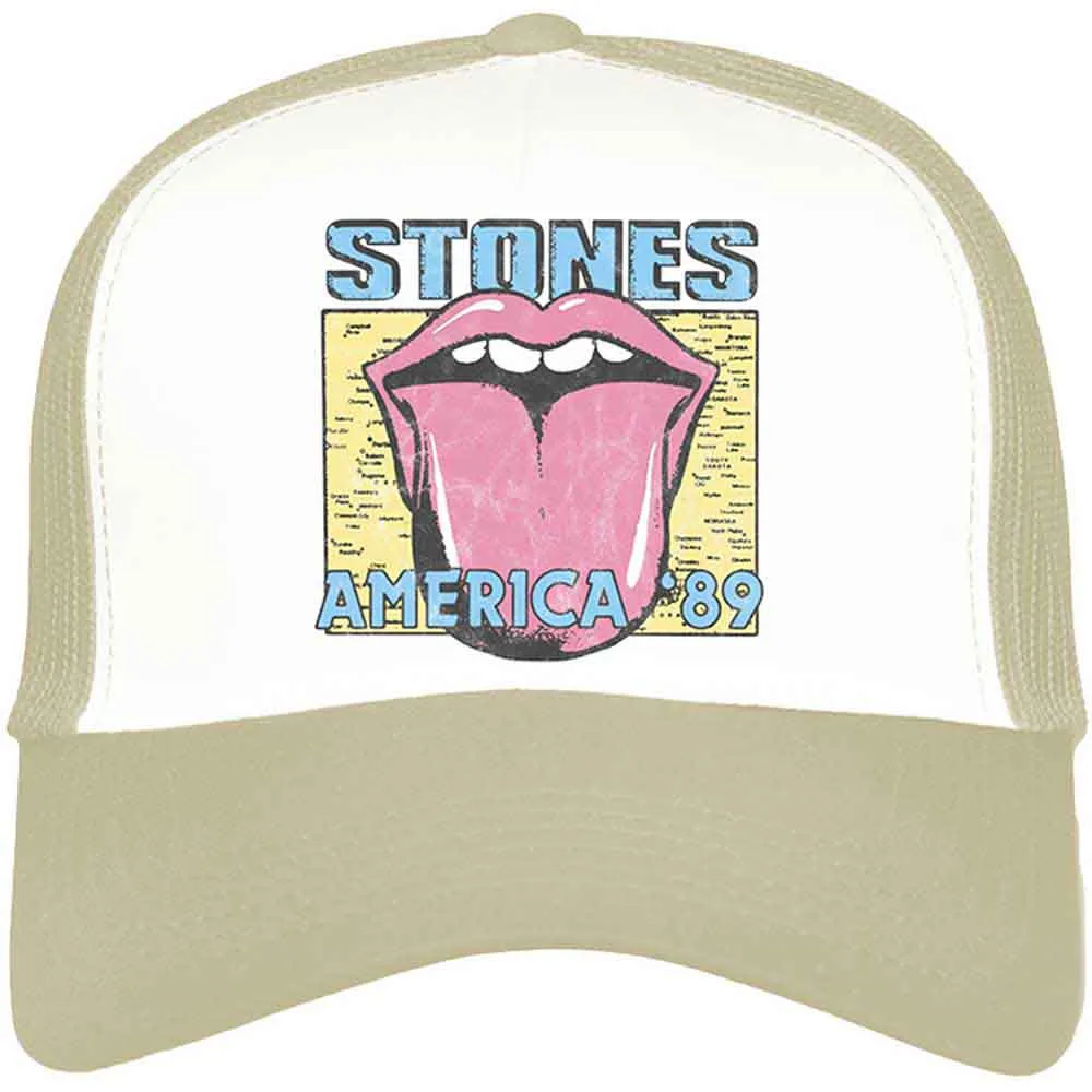 The Rolling Stones Mesh Back Cap - AMERICA '89 TOUR MAP