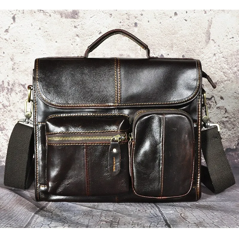 West Louis Vintage Lawyer Business-Men Leather Briefcase