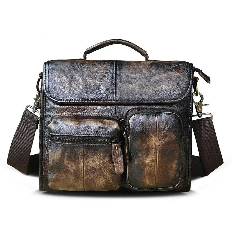 West Louis Vintage Lawyer Business-Men Leather Briefcase
