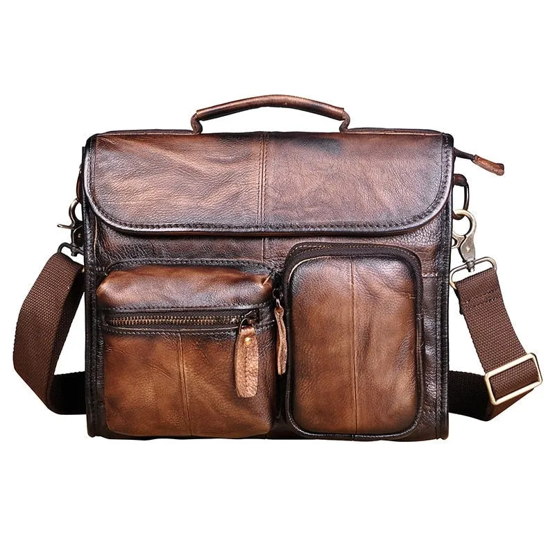 West Louis Vintage Lawyer Business-Men Leather Briefcase