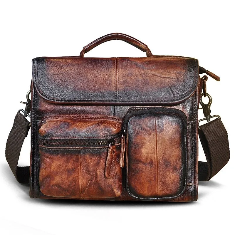 West Louis Vintage Lawyer Business-Men Leather Briefcase